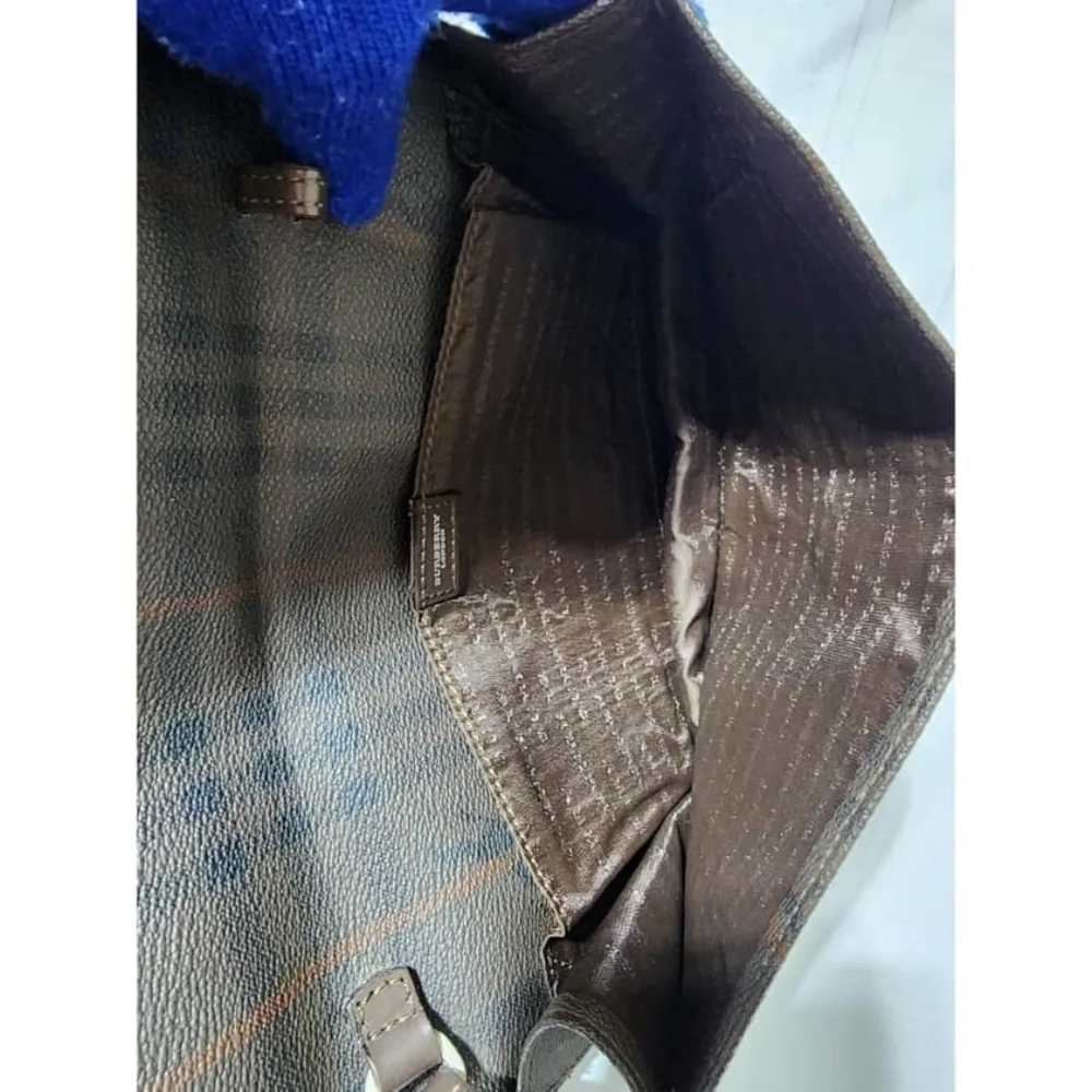 Authentic Burberry Canvas and Leather Clutch/Wristlet Dark Brown - Picture 11 of 12